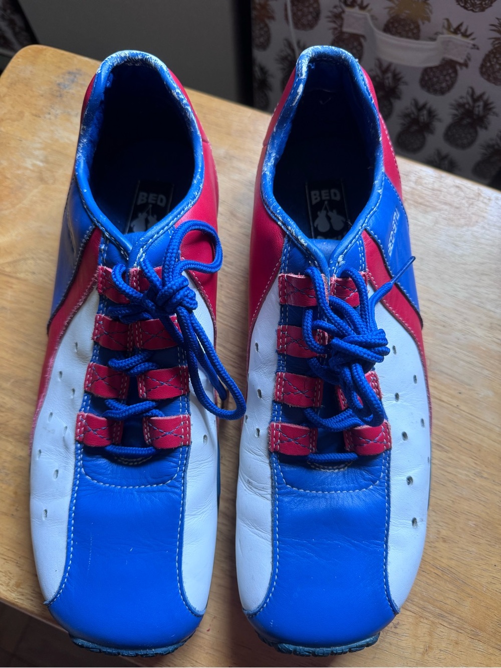 Vintage BED|STU Blue Red and White Low-Top Sneakers Men's US 12